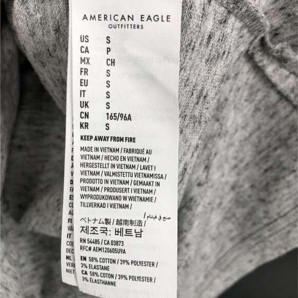 American Eagle Outfitters Mens Super Soft Slim Fit Polo Shirt S Gray Golf Preppy - Picture 5 of 8